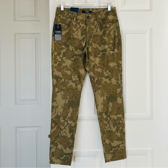 NWT Chaps Camo Print Mid-rise Slim Leg Super Stretch Skinny Pant 4 - Picture 5 of 16